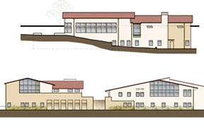 North (above) and Painter Street (below) rendered elevations